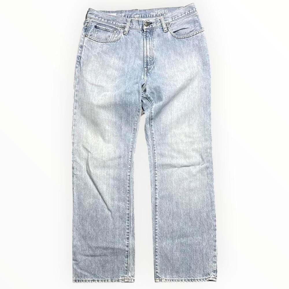 Gap 1969 Easy Fit Stonewash Jeans 33x30 Light Blue Denim